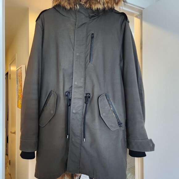 Mackage Men's MORITZ rabbit fur-lined twill parka with removable silver fox fur - Picture 3 of 12
